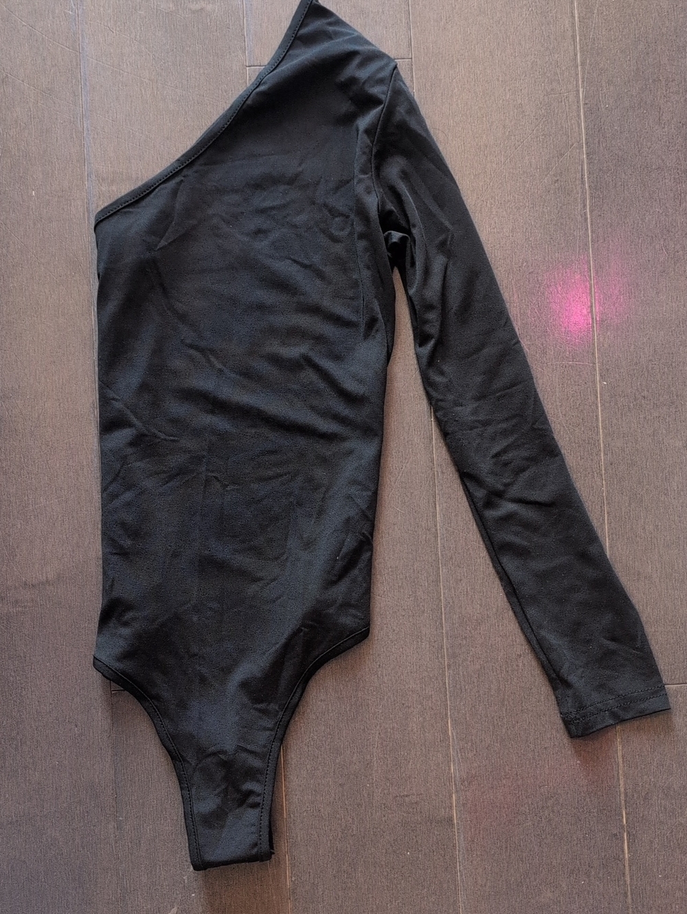 PLAYBOY Black One-Shoulder Long Sleeve Bodysuit